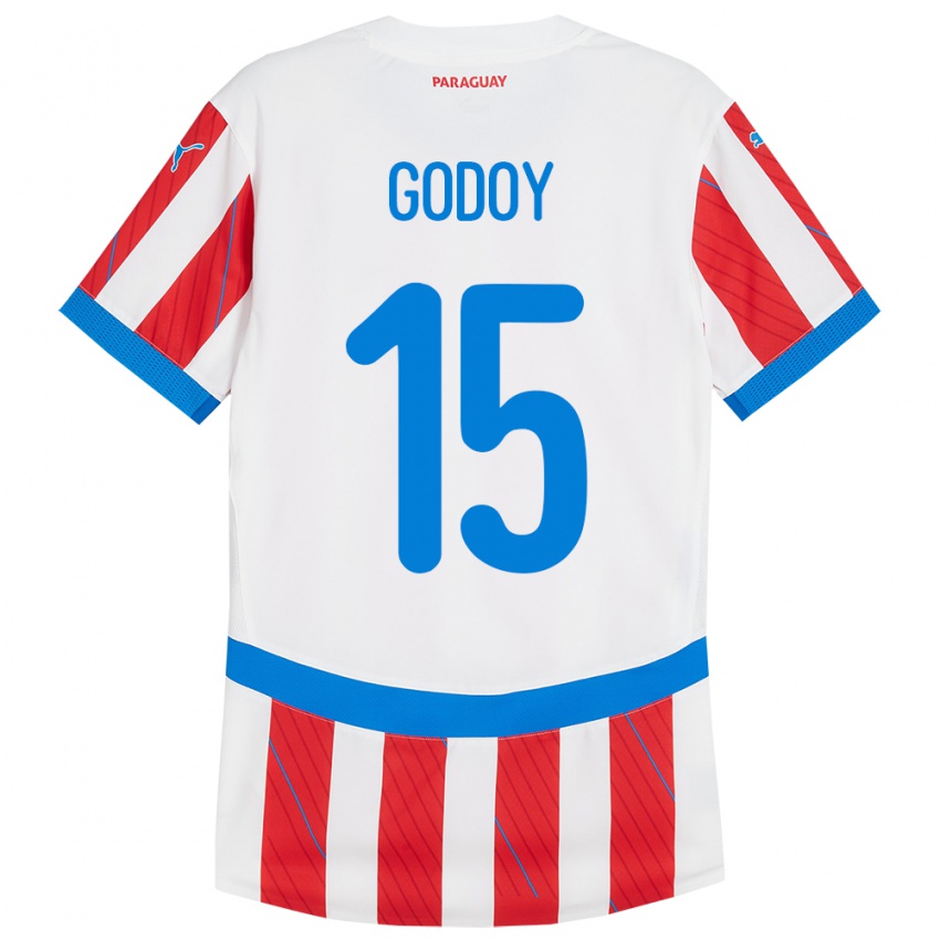 Kinderen Paraguay Fanny Godoy #15 Wit Rood Thuisshirt Thuistenue 24-26 T-Shirt