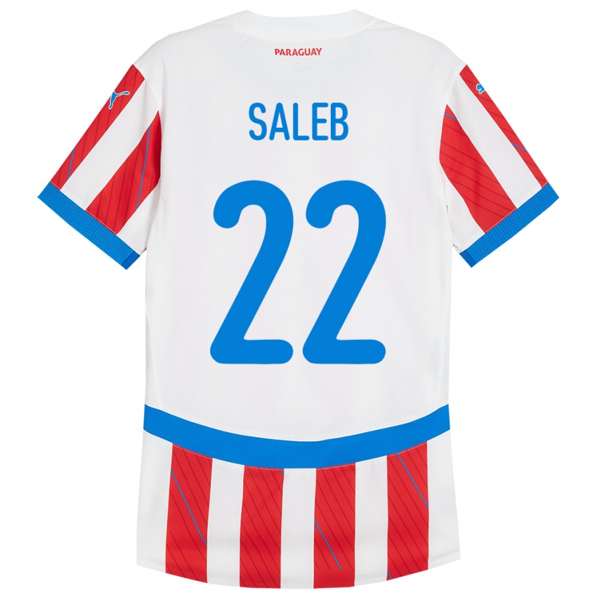 Kinderen Paraguay Gloria Saleb #22 Wit Rood Thuisshirt Thuistenue 24-26 T-Shirt