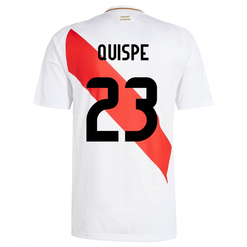 Kinderen Peru Piero Quispe #23 Wit Thuisshirt Thuistenue 24-26 T-Shirt