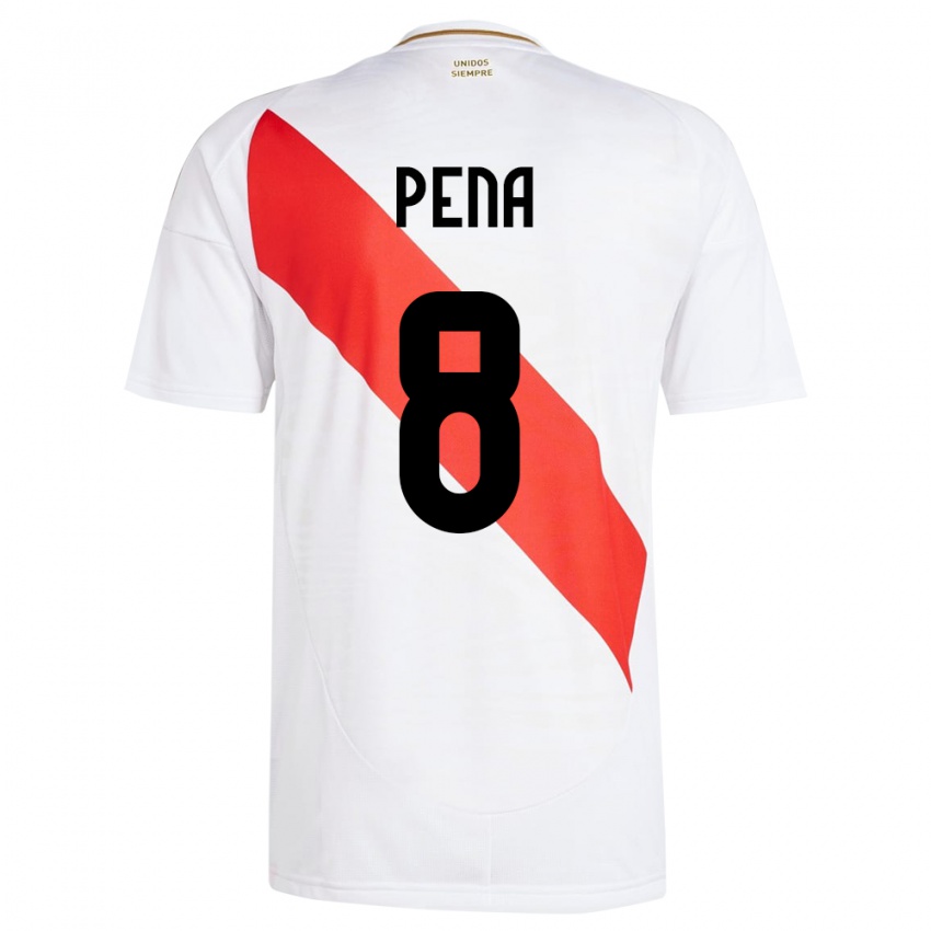 Kinderen Peru Sergio Peña #8 Wit Thuisshirt Thuistenue 24-26 T-Shirt