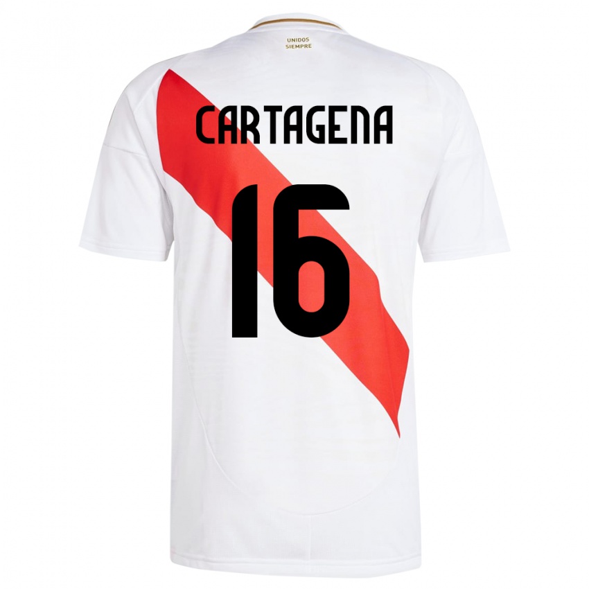 Kinderen Peru Wilder Cartagena #16 Wit Thuisshirt Thuistenue 24-26 T-Shirt