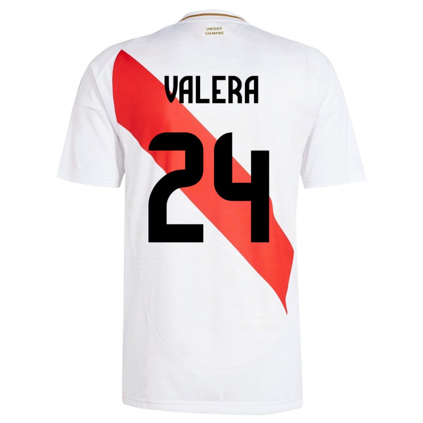 Kinderen Peru Álex Valera #24 Wit Thuisshirt Thuistenue 24-26 T-Shirt