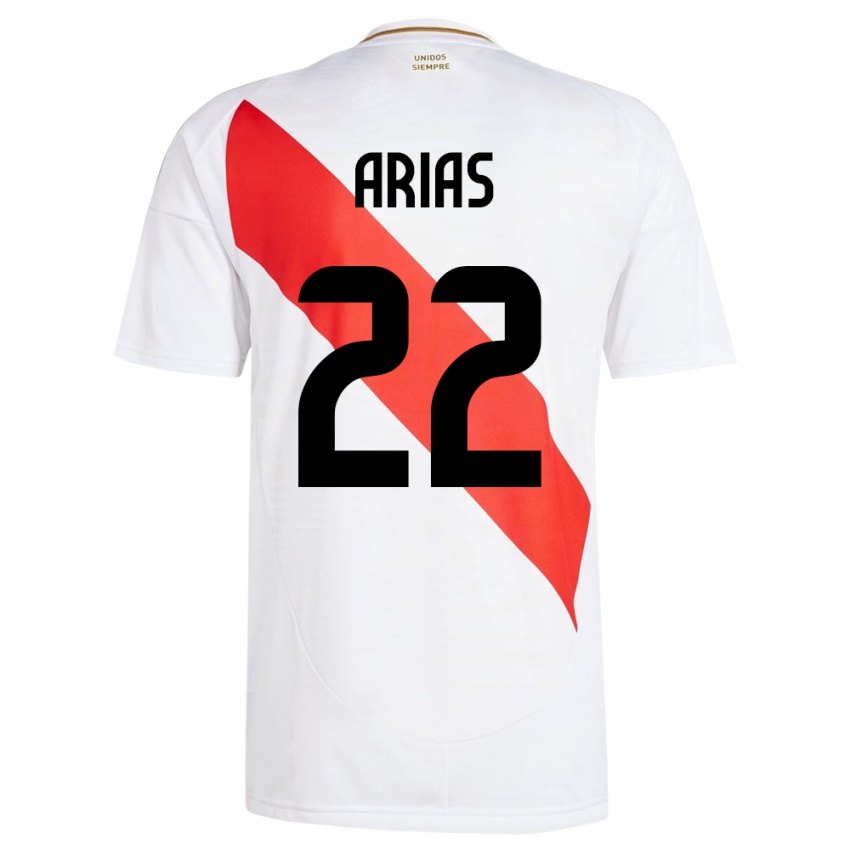 Kinderen Peru Brian Arias #22 Wit Thuisshirt Thuistenue 24-26 T-Shirt