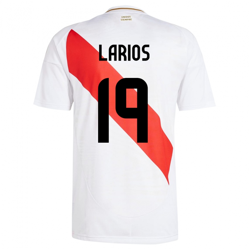 Kinderen Peru Guillermo Larios #19 Wit Thuisshirt Thuistenue 24-26 T-Shirt