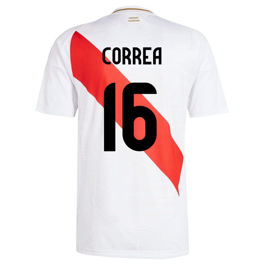 Kinderen Peru Eslyn Correa #16 Wit Thuisshirt Thuistenue 24-26 T-Shirt