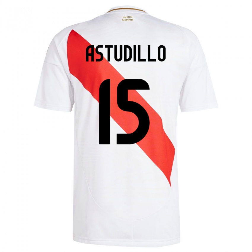 Kinderen Peru Julinho Astudillo #15 Wit Thuisshirt Thuistenue 24-26 T-Shirt