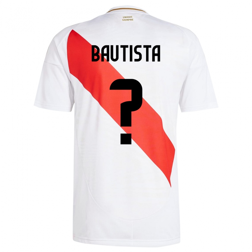 Kinderen Peru César Bautista #0 Wit Thuisshirt Thuistenue 24-26 T-Shirt