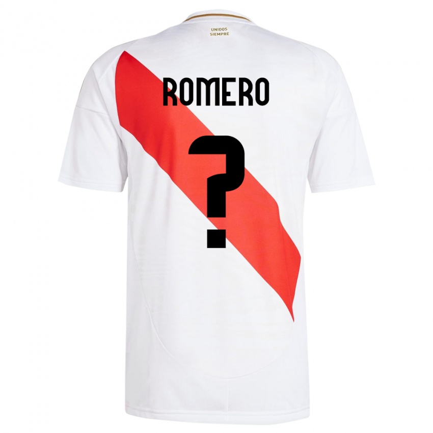 Kinderen Peru José Romero #0 Wit Thuisshirt Thuistenue 24-26 T-Shirt