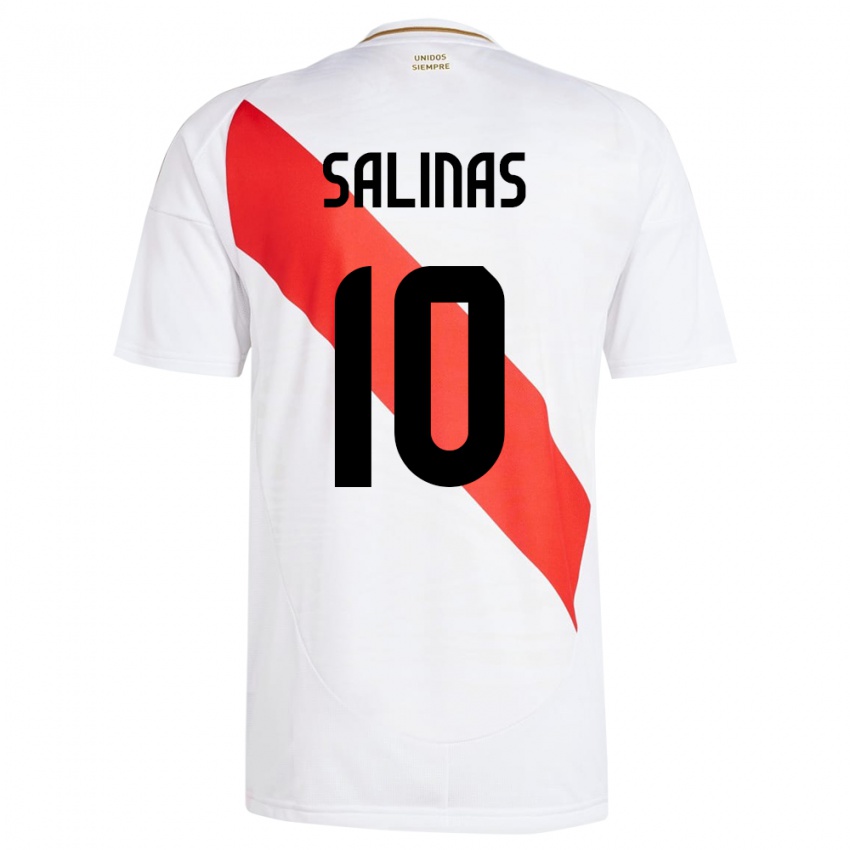 Kinderen Peru Thiago Salinas #10 Wit Thuisshirt Thuistenue 24-26 T-Shirt