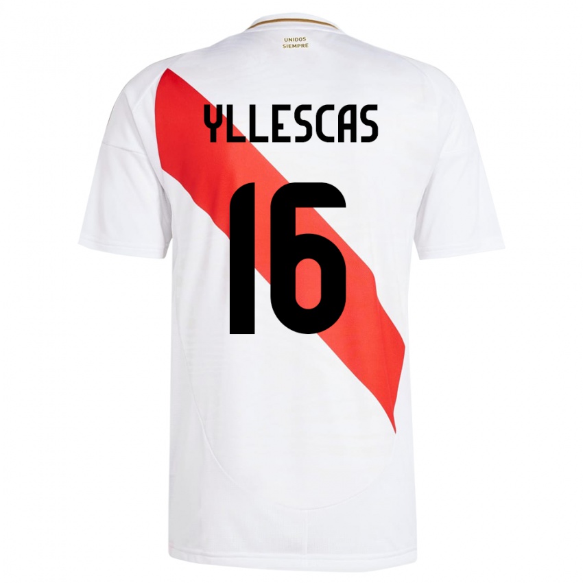 Kinderen Peru Jhosenffer Yllescas #16 Wit Thuisshirt Thuistenue 24-26 T-Shirt