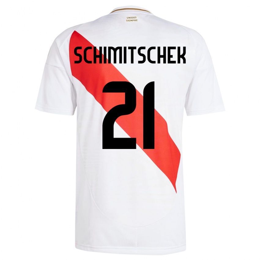 Kinderen Peru Ian Schimitschek #21 Wit Thuisshirt Thuistenue 24-26 T-Shirt