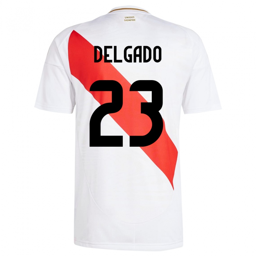 Kinderen Peru Valentino Delgado #23 Wit Thuisshirt Thuistenue 24-26 T-Shirt