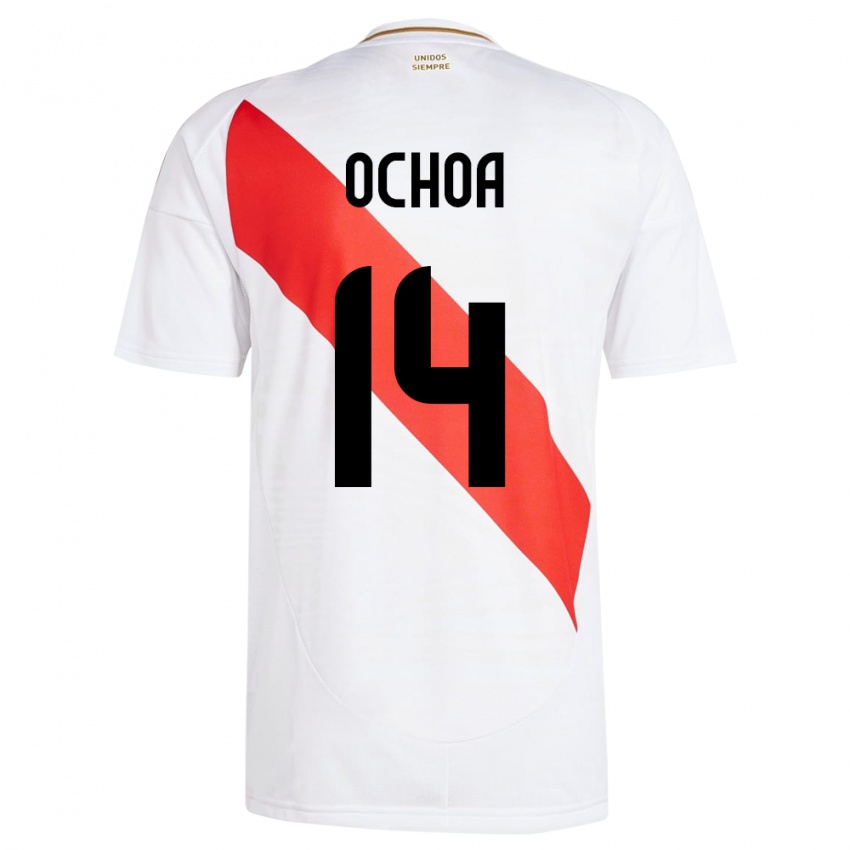 Kinderen Peru Victoria Ochoa #14 Wit Thuisshirt Thuistenue 24-26 T-Shirt