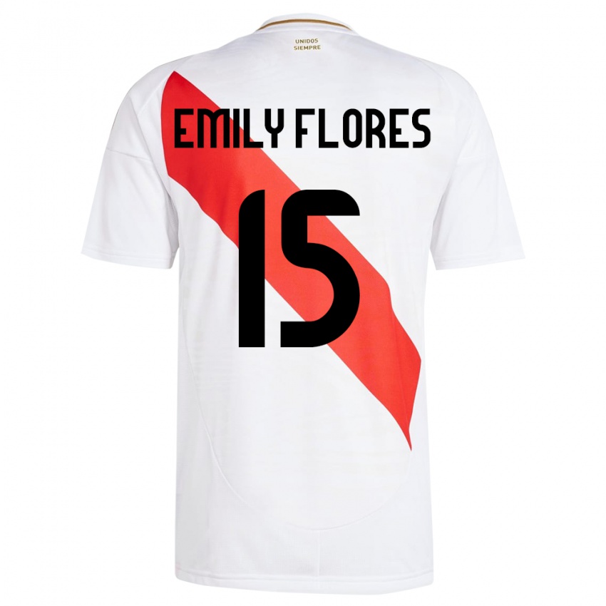 Kinderen Peru Emily Flores #15 Wit Thuisshirt Thuistenue 24-26 T-Shirt