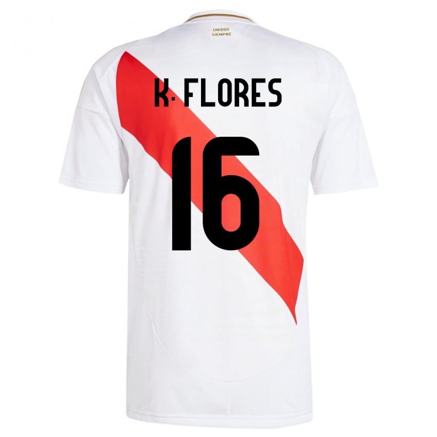 Kinderen Peru Kimbherly Flores #16 Wit Thuisshirt Thuistenue 24-26 T-Shirt