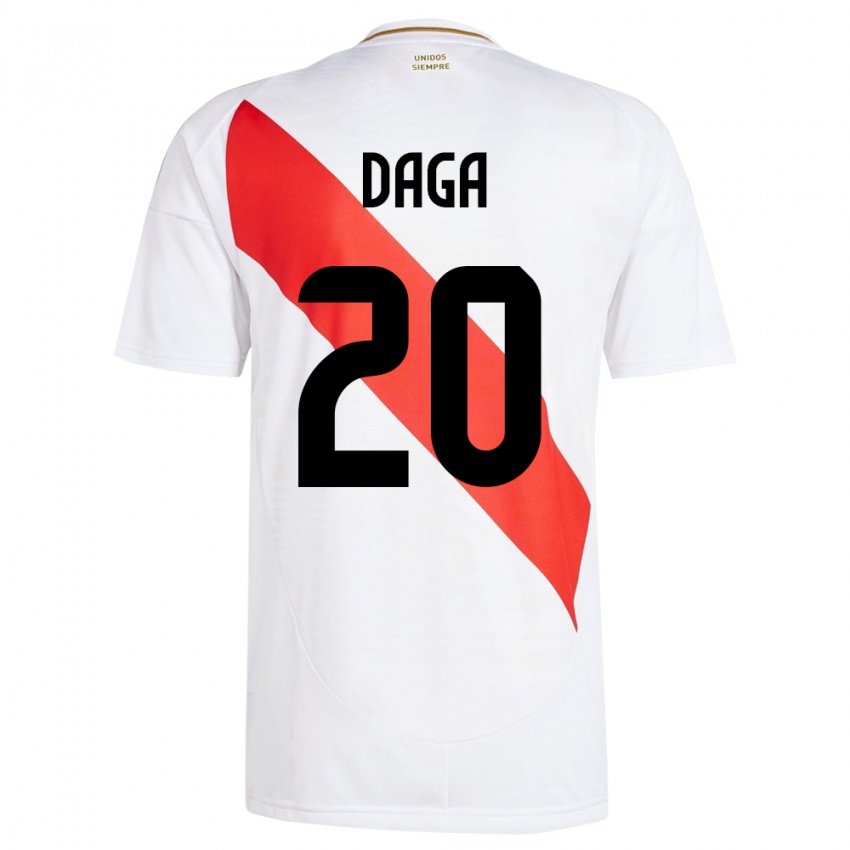 Kinderen Peru Azucena Daga #20 Wit Thuisshirt Thuistenue 24-26 T-Shirt