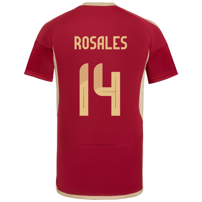 Kinderen Venezuela Roberto Rosales #14 Bourgondië Thuisshirt Thuistenue 24-26 T-Shirt