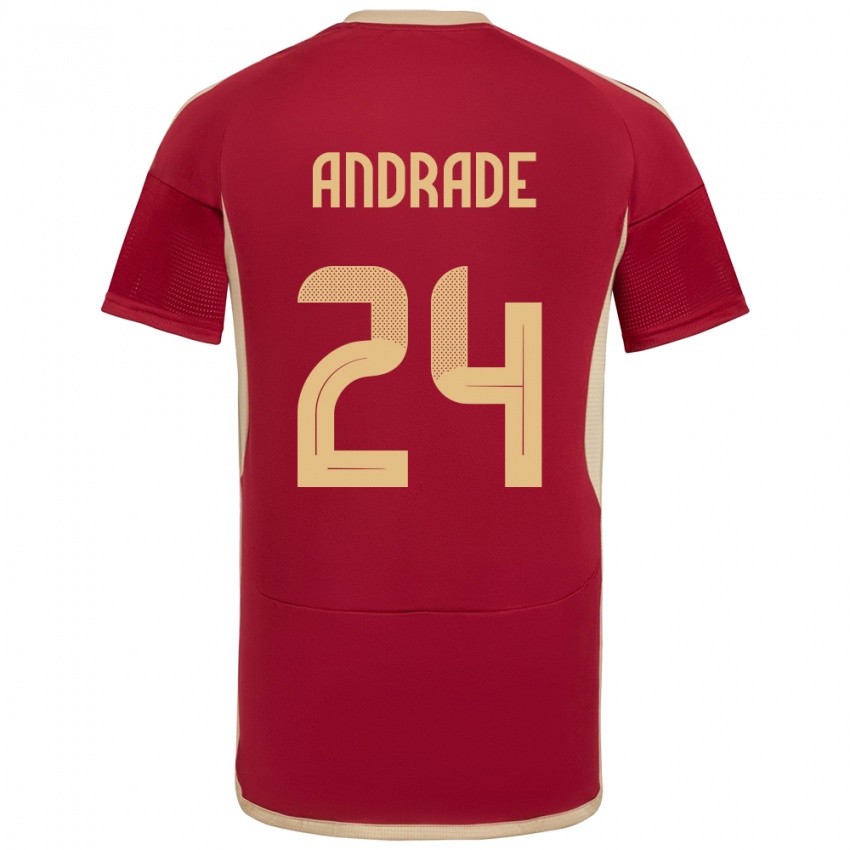 Kinderen Venezuela Kervin Andrade #24 Bourgondië Thuisshirt Thuistenue 24-26 T-Shirt