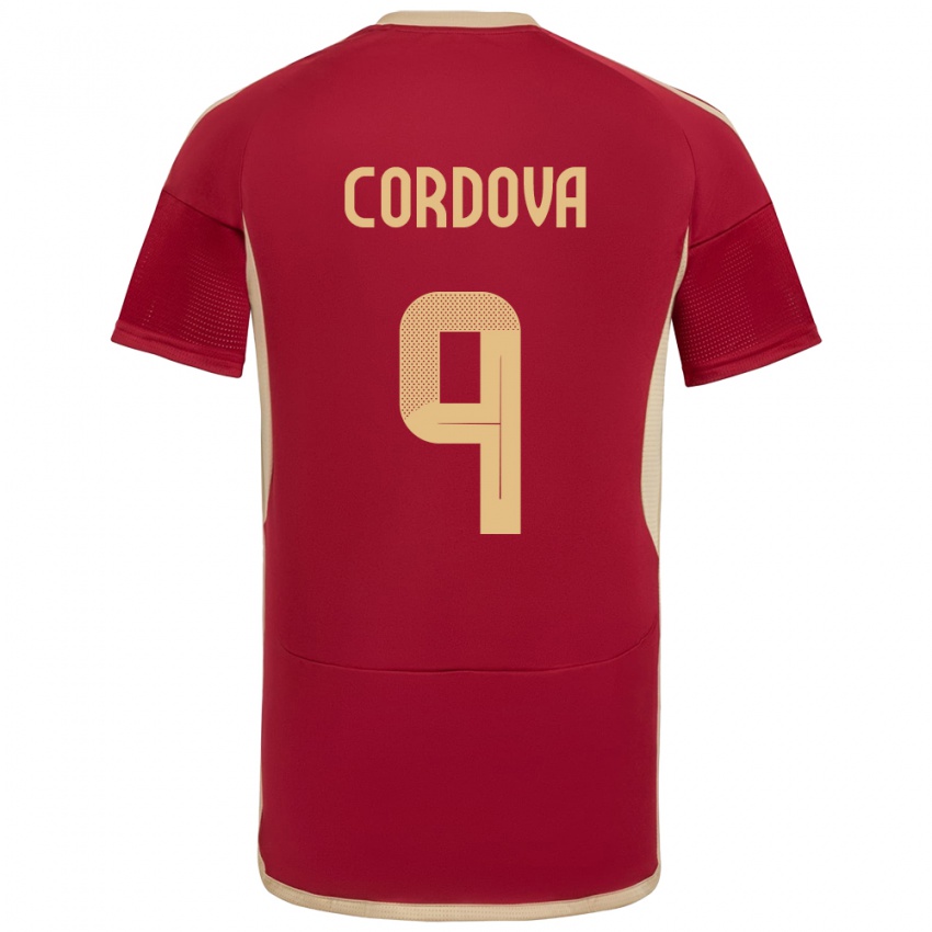 Kinderen Venezuela Sergio Córdova #9 Bourgondië Thuisshirt Thuistenue 24-26 T-Shirt