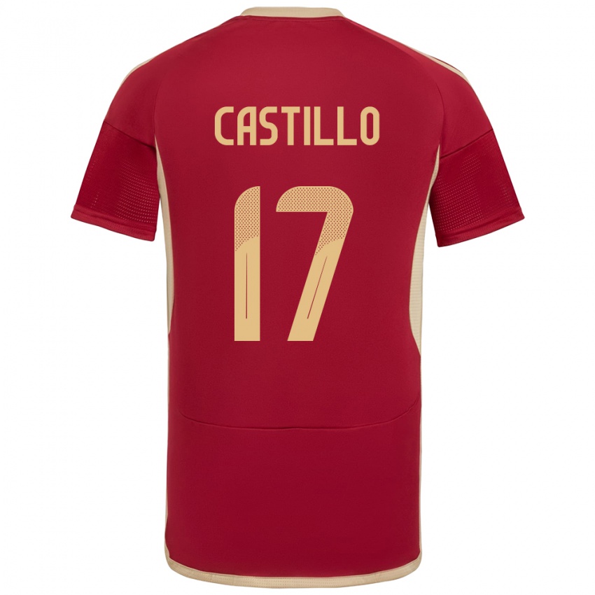 Kinderen Venezuela Edson Castillo #17 Bourgondië Thuisshirt Thuistenue 24-26 T-Shirt