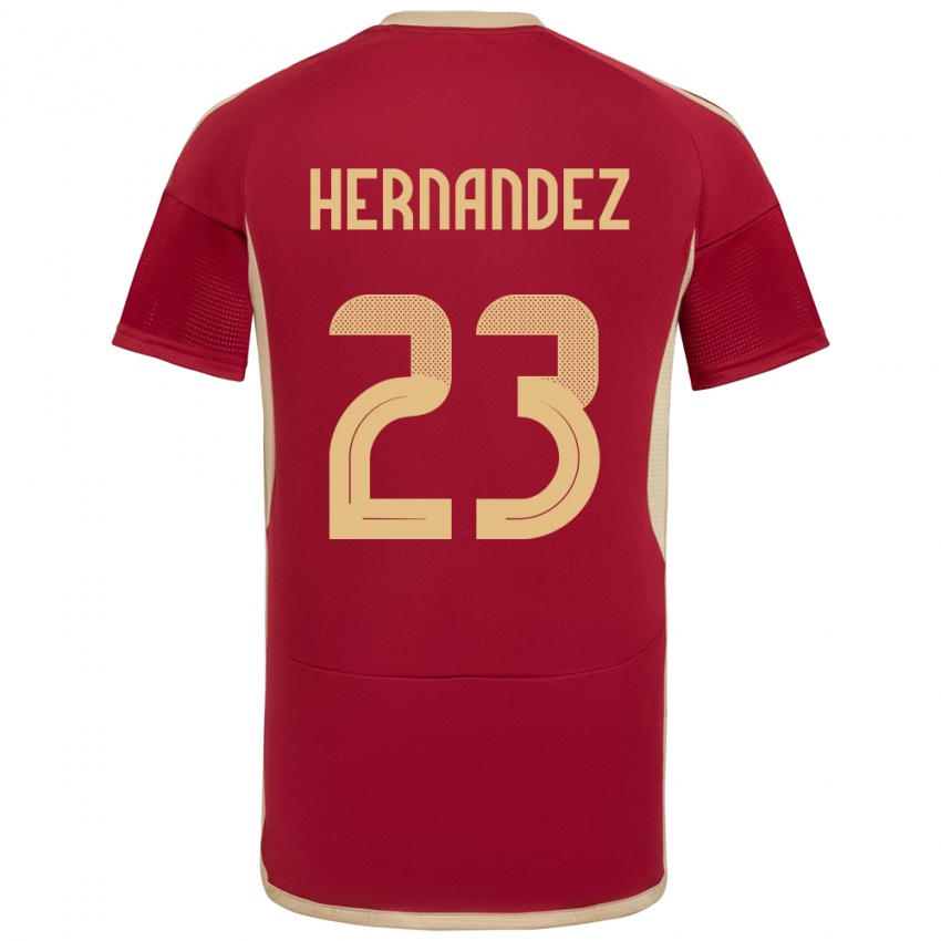 Kinderen Venezuela Luifer Hernández #23 Bourgondië Thuisshirt Thuistenue 24-26 T-Shirt