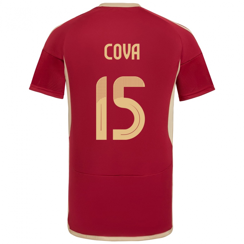 Kinderen Venezuela Adrián Cova #15 Bourgondië Thuisshirt Thuistenue 24-26 T-Shirt