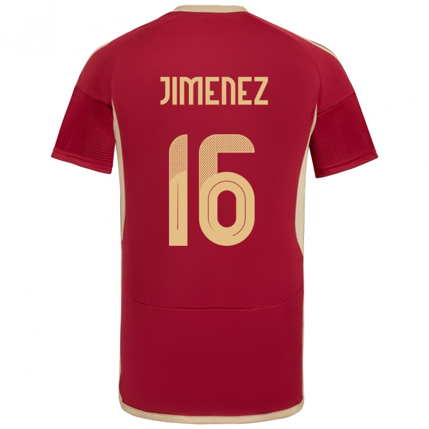 Kinderen Venezuela Néstor Jiménez #16 Bourgondië Thuisshirt Thuistenue 24-26 T-Shirt