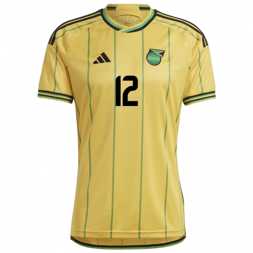 Kinderen Jamaica Tyiesha Nelson #12 Geel Thuisshirt Thuistenue 24-26 T-Shirt