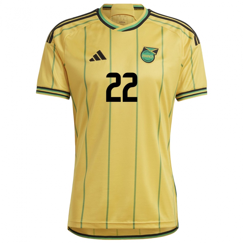 Kinderen Jamaica Greg Leigh #22 Geel Thuisshirt Thuistenue 24-26 T-Shirt