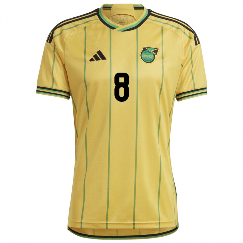 Kinderen Jamaica Drew Spence #8 Geel Thuisshirt Thuistenue 24-26 T-Shirt