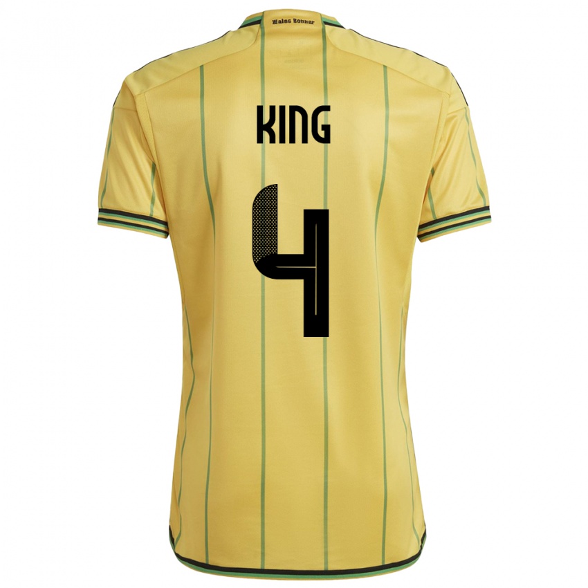 Kinderen Jamaica Richard King #4 Geel Thuisshirt Thuistenue 24-26 T-Shirt