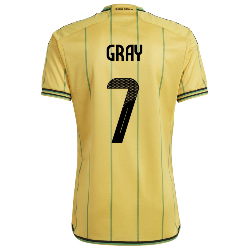 Kinderen Jamaica Demarai Gray #7 Geel Thuisshirt Thuistenue 24-26 T-Shirt