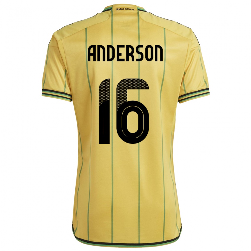 Kinderen Jamaica Karoy Anderson #16 Geel Thuisshirt Thuistenue 24-26 T-Shirt