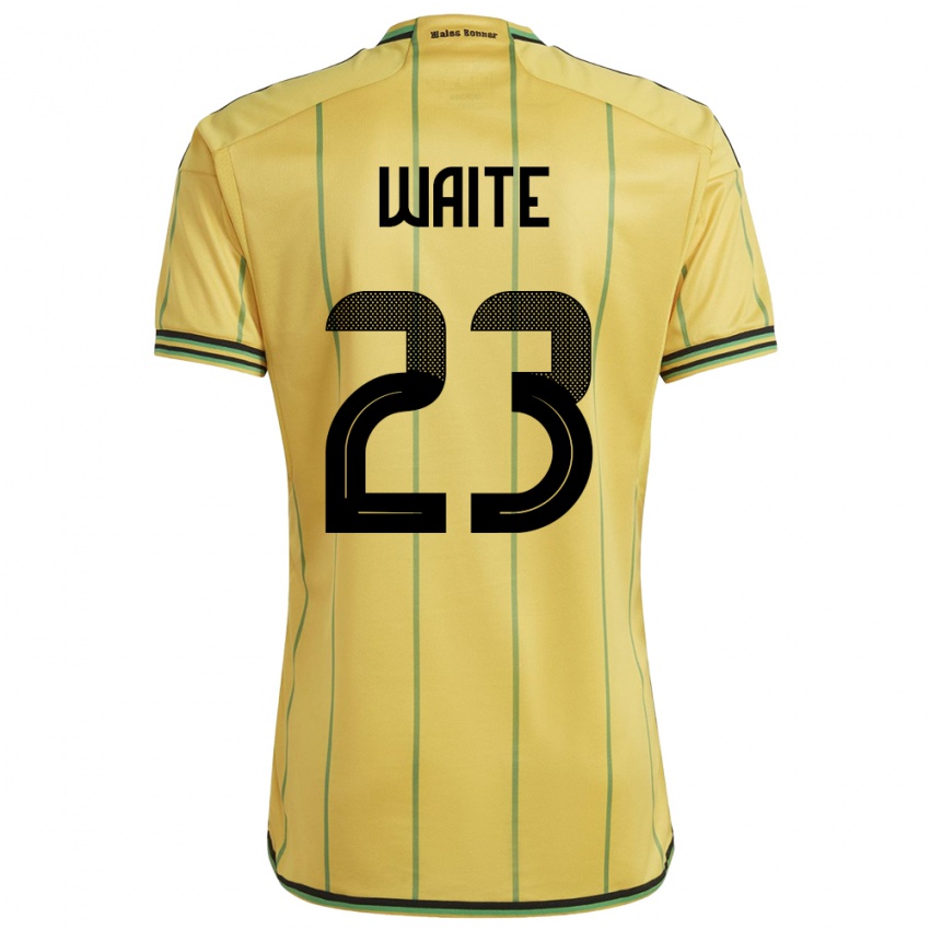 Kinderen Jamaica Jahmali Waite #23 Geel Thuisshirt Thuistenue 24-26 T-Shirt