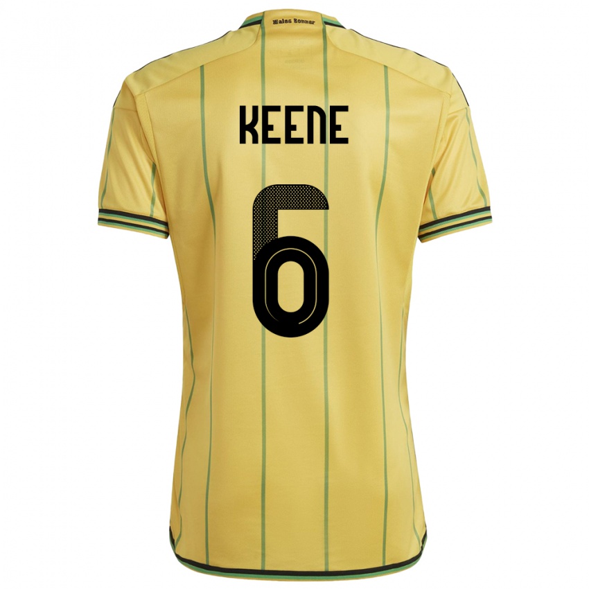 Kinderen Jamaica Alika Keene #6 Geel Thuisshirt Thuistenue 24-26 T-Shirt