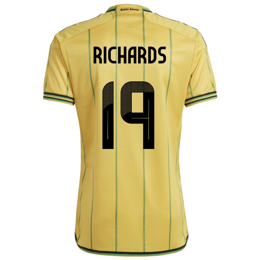 Kinderen Jamaica Davia Richards #19 Geel Thuisshirt Thuistenue 24-26 T-Shirt