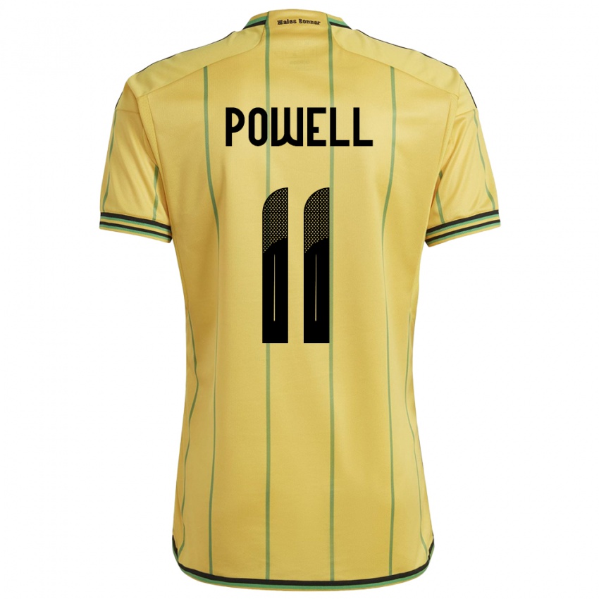 Kinderen Jamaica Destiny Powell #11 Geel Thuisshirt Thuistenue 24-26 T-Shirt