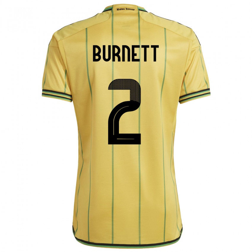 Kinderen Jamaica Theanna Burnett #2 Geel Thuisshirt Thuistenue 24-26 T-Shirt