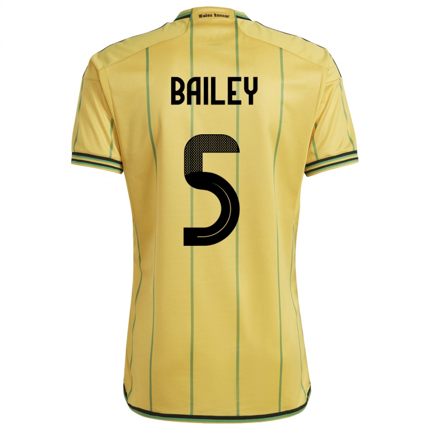 Kinderen Jamaica Jade Bailey #5 Geel Thuisshirt Thuistenue 24-26 T-Shirt