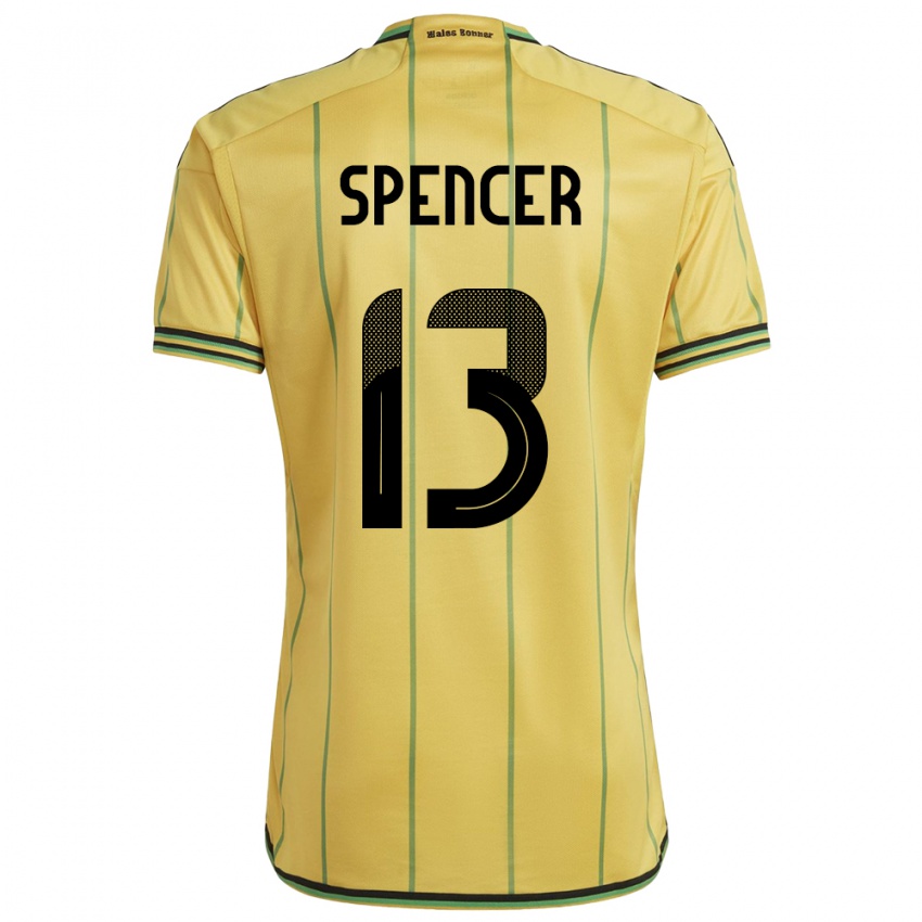 Kinderen Jamaica Rebecca Spencer #13 Geel Thuisshirt Thuistenue 24-26 T-Shirt