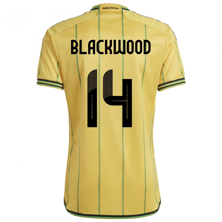 Kinderen Jamaica Deneisha Blackwood #14 Geel Thuisshirt Thuistenue 24-26 T-Shirt