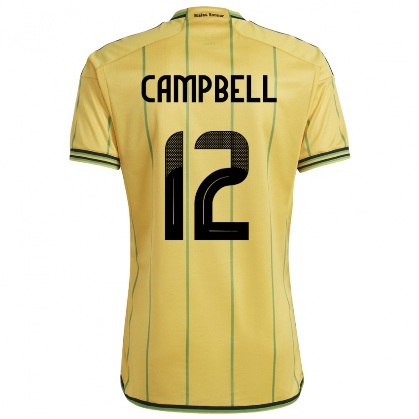 Kinderen Jamaica Sashana Campbell #12 Geel Thuisshirt Thuistenue 24-26 T-Shirt