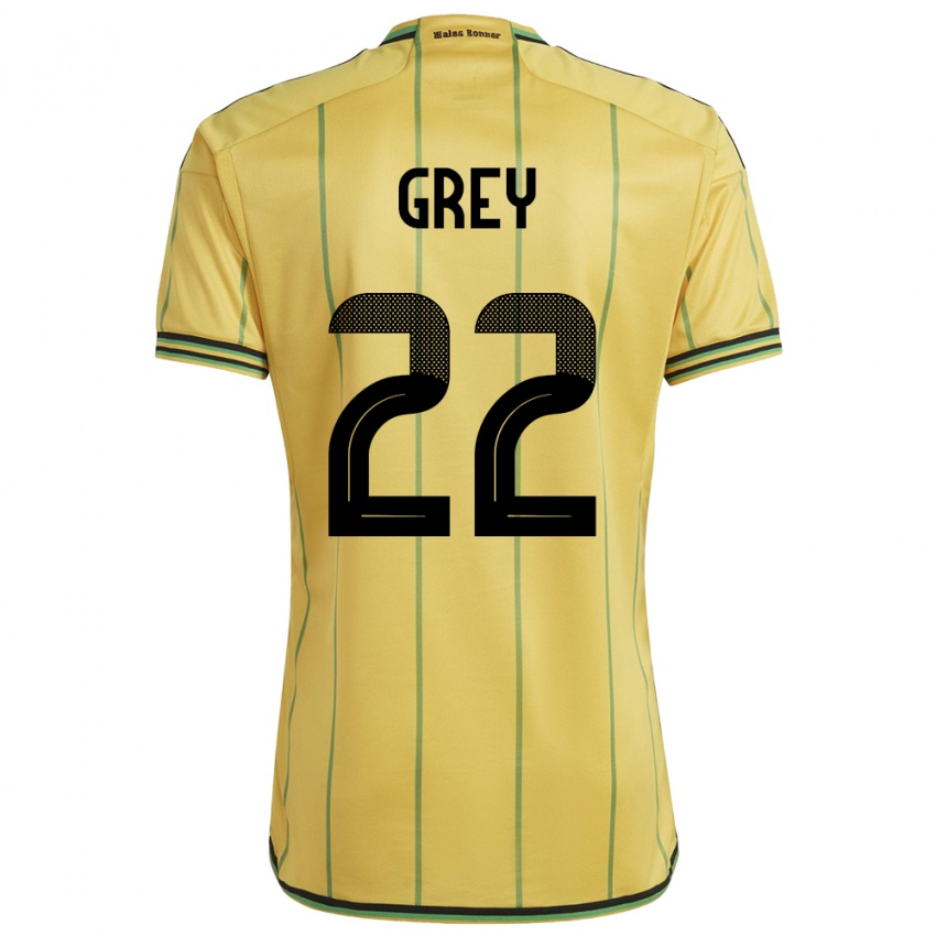 Kinderen Jamaica Mireya Grey #22 Geel Thuisshirt Thuistenue 24-26 T-Shirt