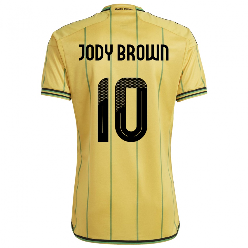 Kinderen Jamaica Jody Brown #10 Geel Thuisshirt Thuistenue 24-26 T-Shirt
