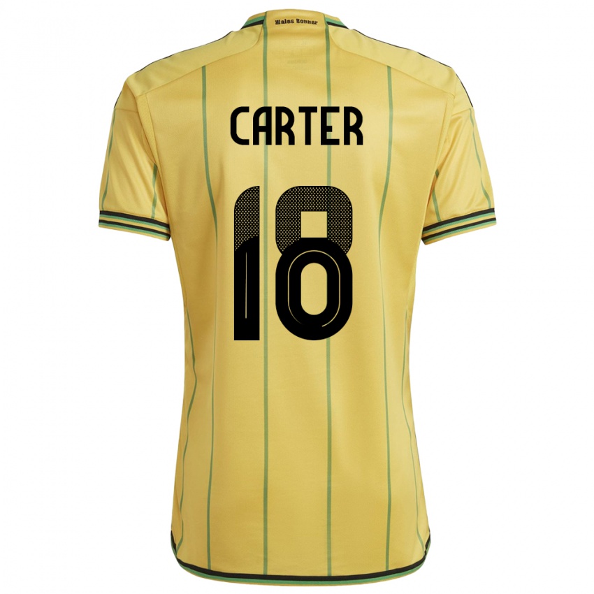 Kinderen Jamaica Trudi Carter #18 Geel Thuisshirt Thuistenue 24-26 T-Shirt