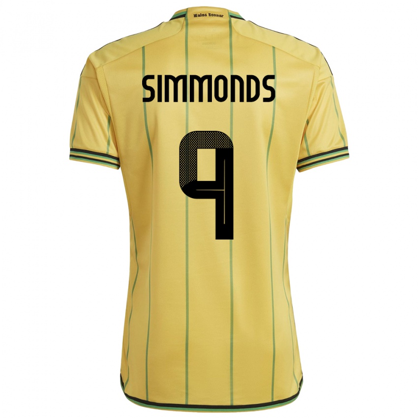 Kinderen Jamaica Kameron Simmonds #9 Geel Thuisshirt Thuistenue 24-26 T-Shirt