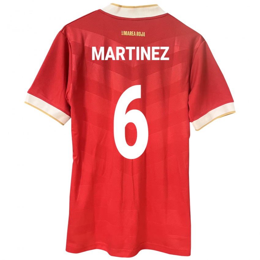 Kinderen Panama Christian Martínez #6 Rood Thuisshirt Thuistenue 24-26 T-Shirt