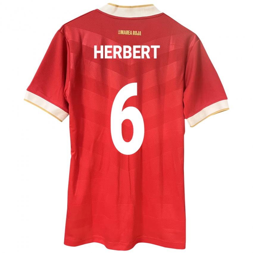 Kinderen Panama Giovany Herbert #6 Rood Thuisshirt Thuistenue 24-26 T-Shirt