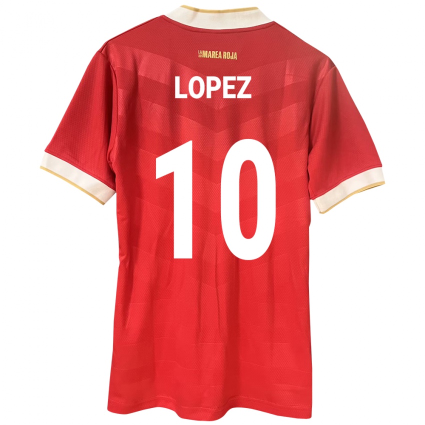 Kinderen Panama Ovidio Lopez #10 Rood Thuisshirt Thuistenue 24-26 T-Shirt