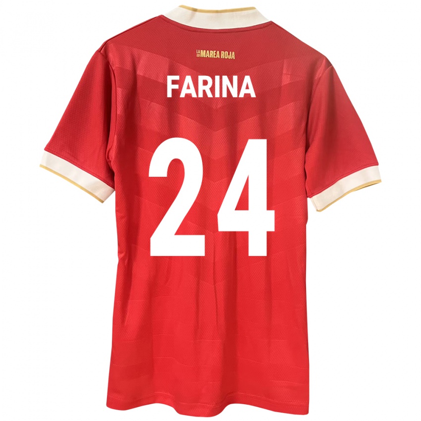 Kinderen Panama Edgardo Fariña #24 Rood Thuisshirt Thuistenue 24-26 T-Shirt